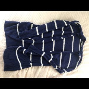 Blue striped cardigan